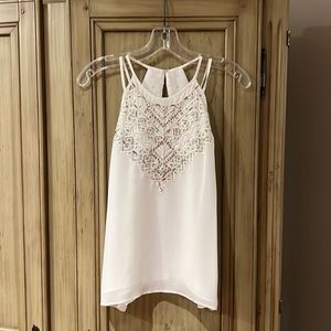 Parker sized small razor back tank with silver appliqué